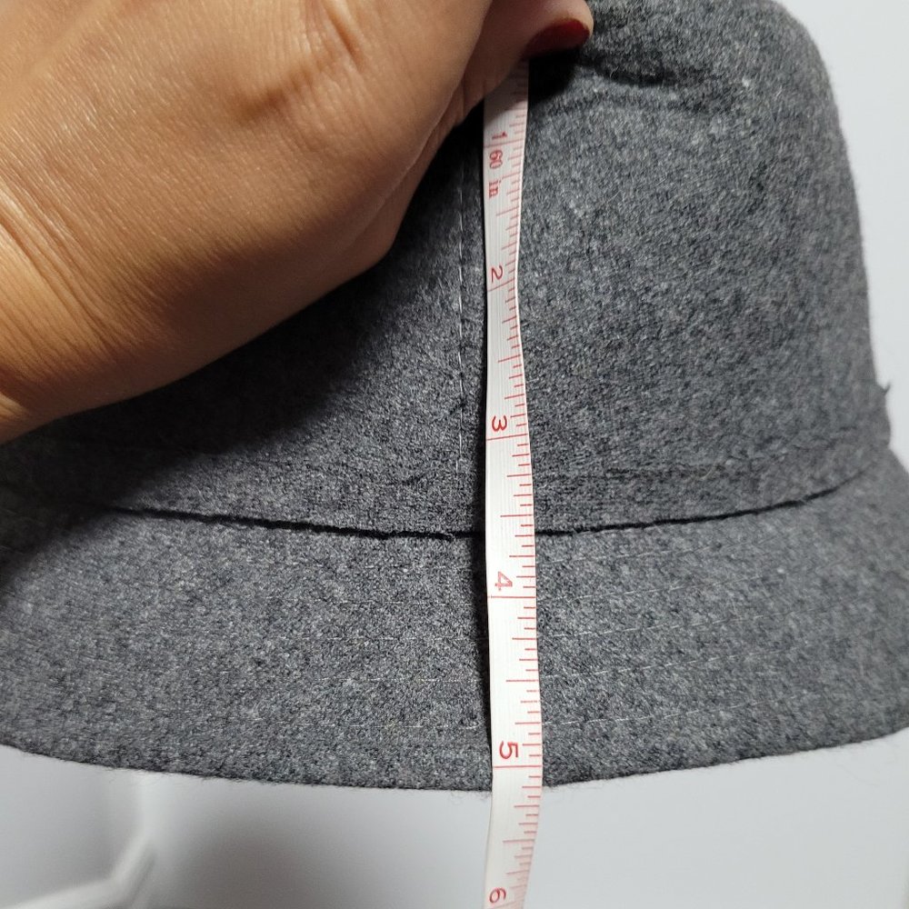 Marie Claire Boutique Wool Blend Bucket Hat Gray Bow Detail Retro Style Womens - Picture 6 of 6
